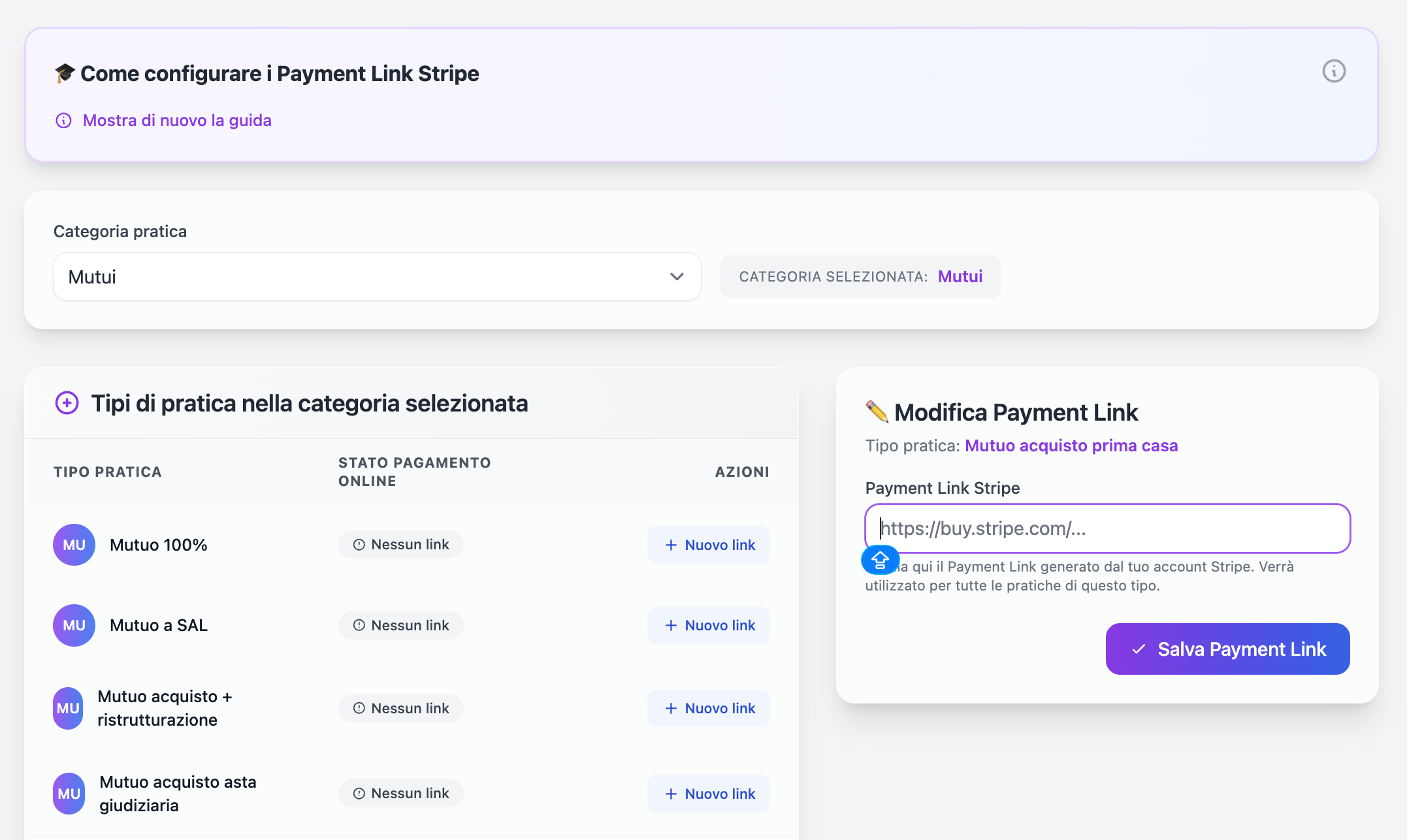 Configurazione pagamenti Stripe